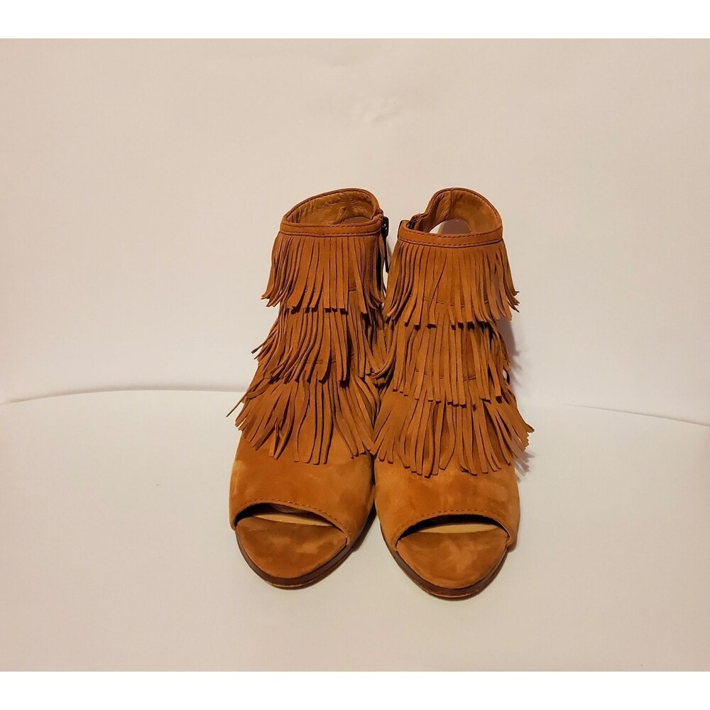 Vince Camuto Jadon Fringe Peep Toe Boot Sandals Women's Size 7.5 - Picture 2 of 9